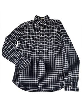 NEW J.Crew Oxford Shirt Men's Small Black Cotton Slim Fit Plaid Preppy Stretch